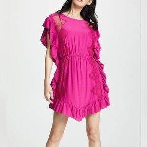 IRO Fuchsia zestful ruffled dress